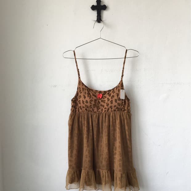Leopard pattern sha layered sleeveless