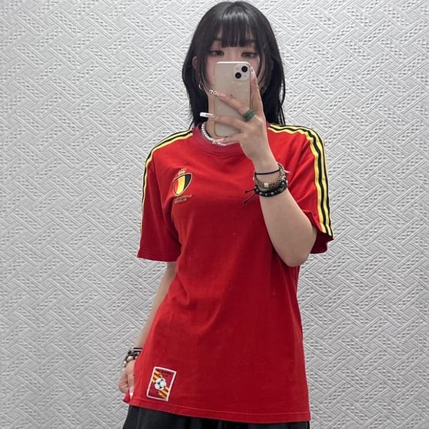 아디다스 올드스쿨 레트로 벨기에 삼선 반팔티 M C11437
