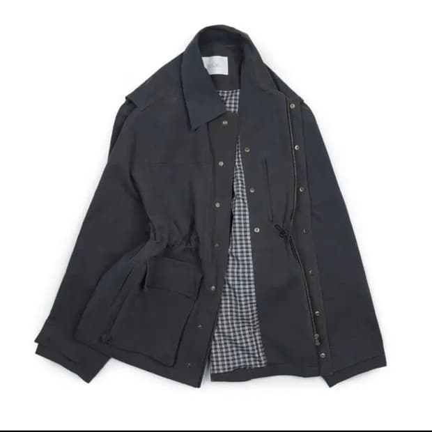 yiyae Checked Work Jacket _ Charcoal