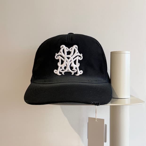 카미야 “kmy” distressed mesh cap