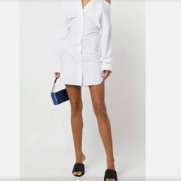 정품 새상 알렉산더왕 컷아웃 오프숄더 셔츠 원피스