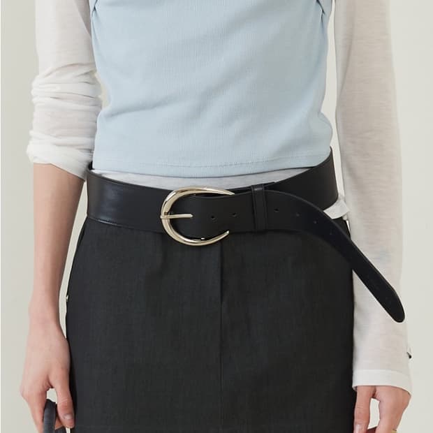 프롬웨어 프롬웨얼 블랙 벨트 미니 스커트 M