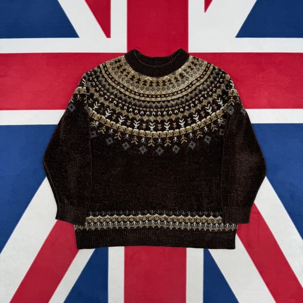 빈티지 패턴 니트 M 실측 L 