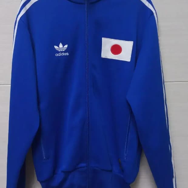 아디다스 JAPAN 재팬 일본국기 파흰 블루 트랙탑 저지 져지집업