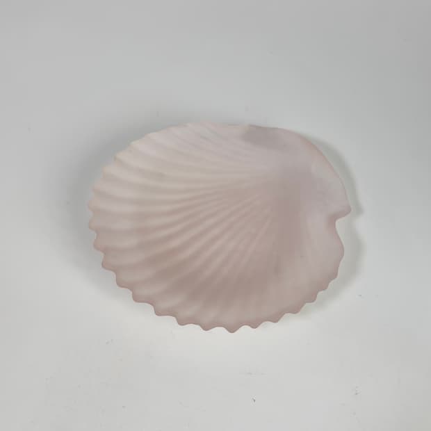 80s 히로타 글라스 빈티지 쉘 트레이 파스텔 핑크