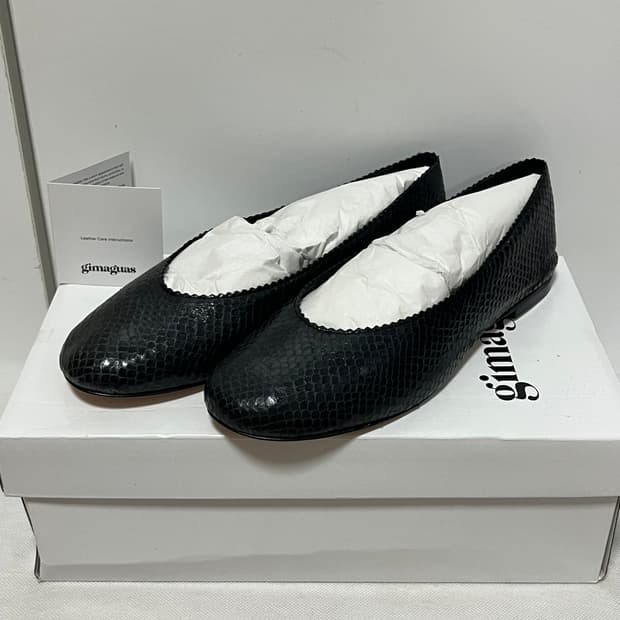 [37]기마구아스 파이톤 발레리나 플랫슈즈/블랙