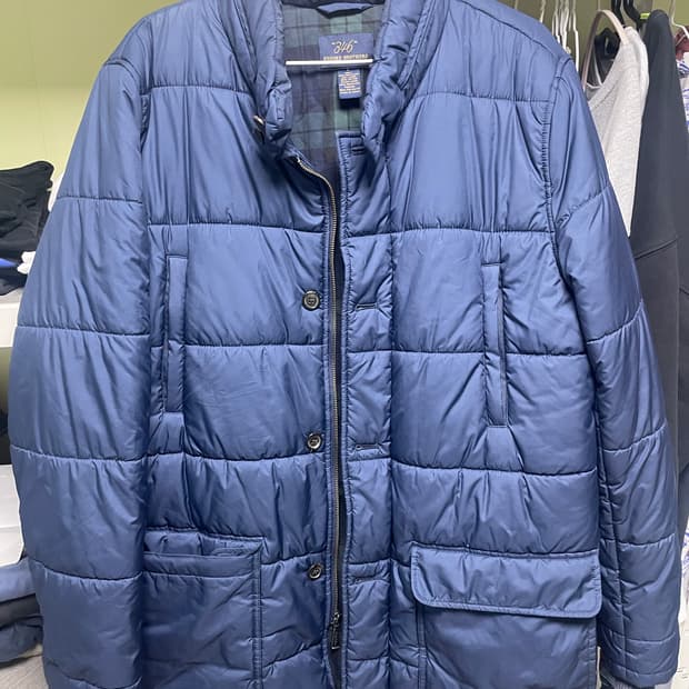 브룩스브라더스 클래식 네이비 패딩 L