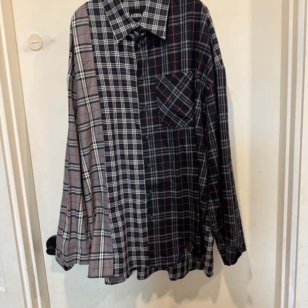 아조바이아조 시그니처 믹스 체크 셔츠 