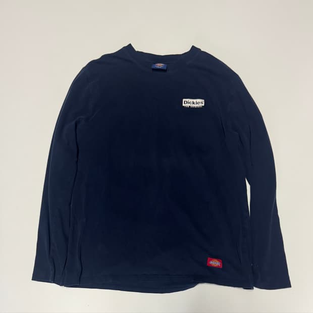 정품!! 여성 디키즈 Dickies 박스 로고 긴팔 롱슬리브 L 네이비