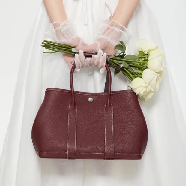 에르메스 가든파티 30 보르도컬러 토트백(K)