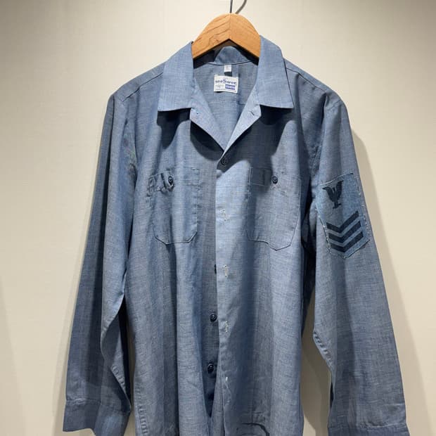 70s 오리지널 Seafarer 미해군 샴브레이 셔츠