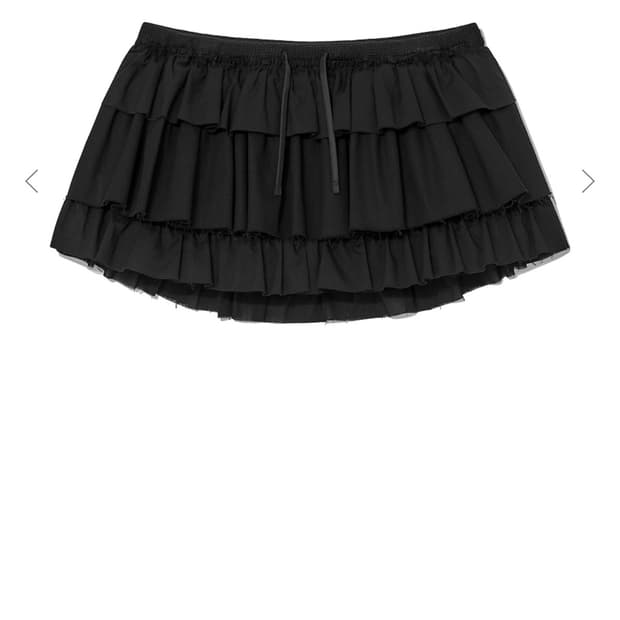 새상품) 글로니 걸프렌드 러플 미니 스커트 블랙 