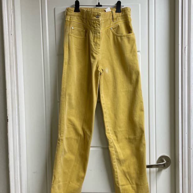 시스템 옐로우 스트레이트 면팬츠