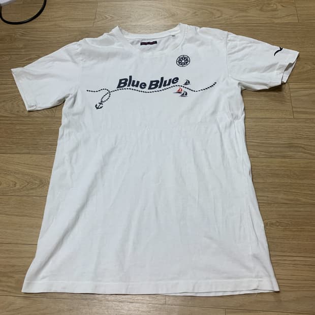 100)BLUE BLUE) 블루블루 마린 그래픽 싱글스티치 반팔티