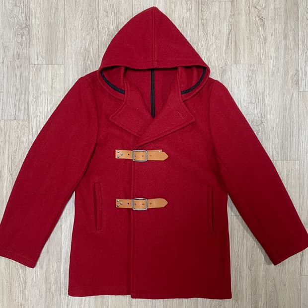 95~100) 쇼트 레더 벨티드 울 피코트(미국제)RRL&LVC&폴로