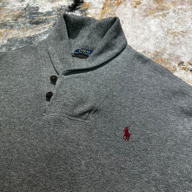 폴로 랄프로렌 그레이 숄카라 니트