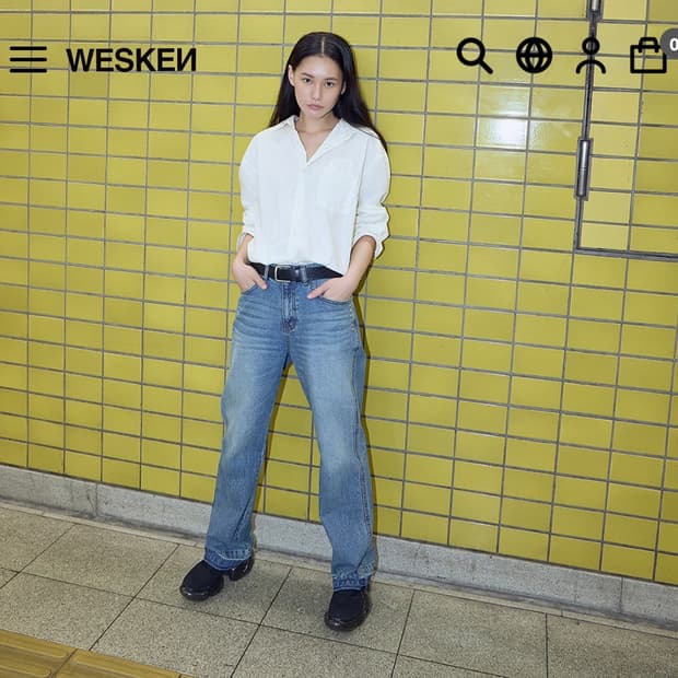 WESKEN 스터드 스트라이트 데님 (새상품)