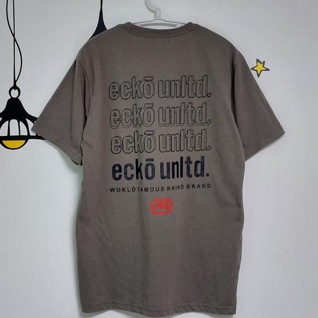 [LL] ecko 언리미티드 백프린팅 반팔 티셔츠 (그레이 브라운)
