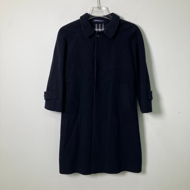 버버리 네이비 울 맥코트