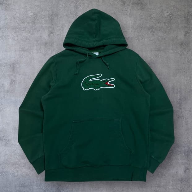 라코스테 빅로고 그린 후드티