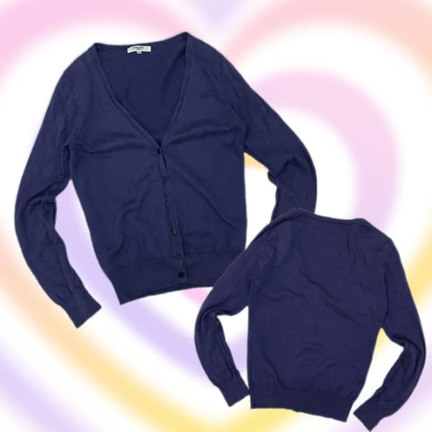 퍼플 슬림 핀터 브이넥 가디건 긱시크 펑크 보헤미안 모리걸