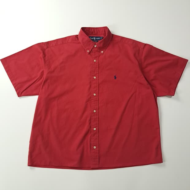 CK475 L 폴로 90s 박스핏 블레이크 버건디 반팔 셔츠 남방