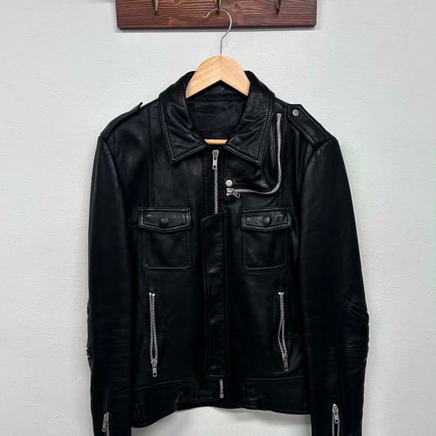 Vintage Lambskin Leather 디테일 멀티 포켓 양가죽 집