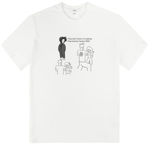 S M L XL 파프 포스트아카이브팩션 히든 수베니어 반팔티 화이트 판ㅁ