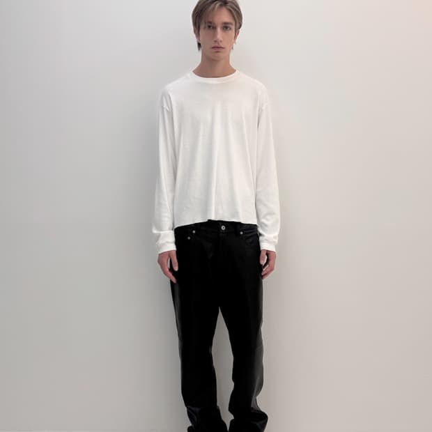 COTTON RIB CROPPED LONG SLEEVE 이니어 innir