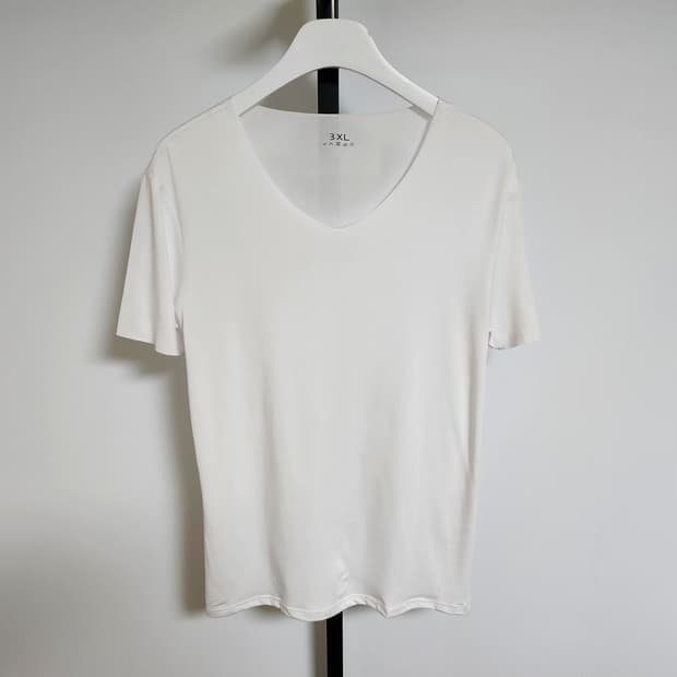 새상품/3XL(100) 남성(남자) 브이넥 반팔티(반팔/티셔츠) 화이트