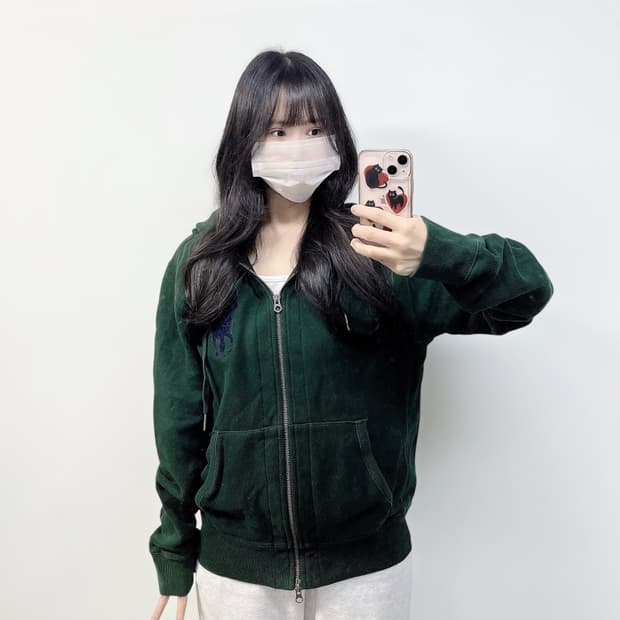 폴로 랄프로렌 빅 포니 체크 후드집업 그린