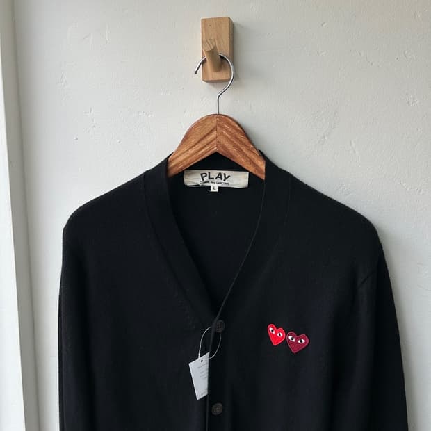 16255 - 꼼데가르송 더블 와펜 울 가디건 (울 100%)