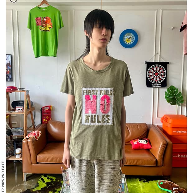 Vintage 3D Spangle Trimming 1/2 T-Shirt