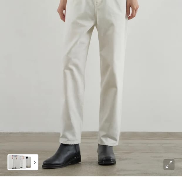 (새상품)(XL) 드로우핏 유주얼 스트레이트 데님 팬츠 [WHITE]