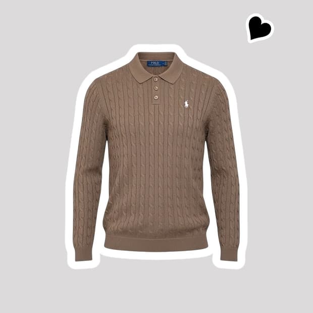 신형 폴로 랄프로렌 카멜 꽈배기 카라니트