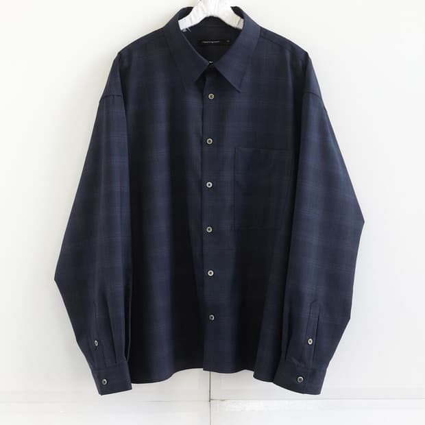 crop shirt navy ombre check