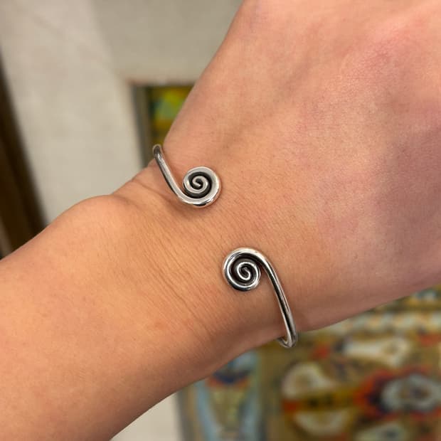 Twin Spiral 925Silver Bangle