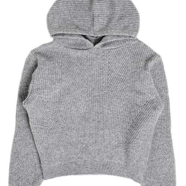애니원모어 후드 니트 그레이