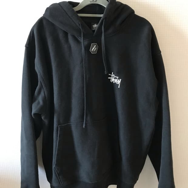 스투시 베이직 스투시 후드 블랙