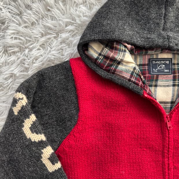 BAD BOY 일본빈티지 노드 니트 후드집업 y2k 니트집업 m 44