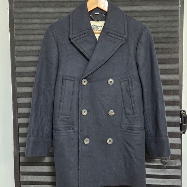 (정품) [버버리 런던] 울 더블 브레스티드 피코트 | 00098