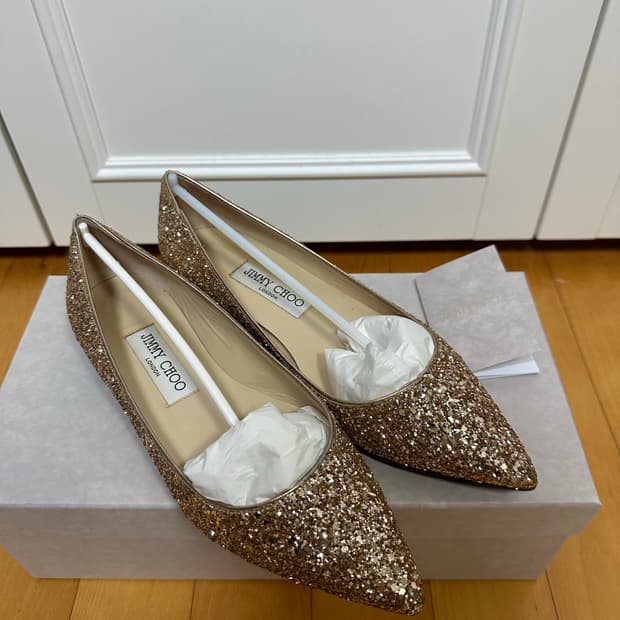 Jimmy Choo 지미추 글리터 플랫 알리나 37