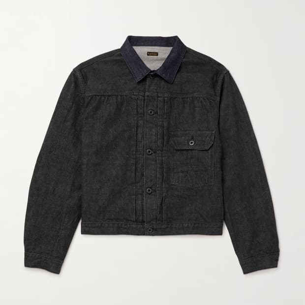 캐피탈 14oz 블랙 데님 1st 자켓