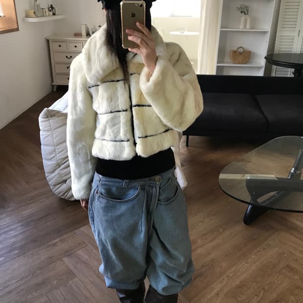 vintage ivory fur jacket