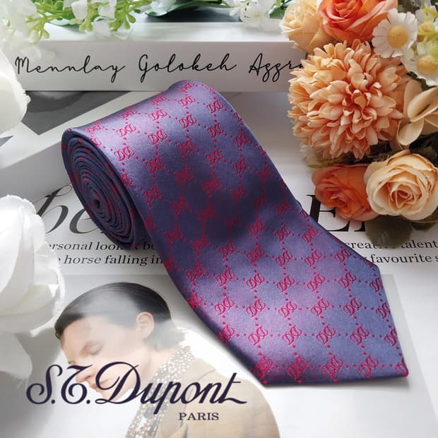 에스.티. 듀퐁 실크 로고 패턴 넥타이 8.4cm A+등급 K2336
