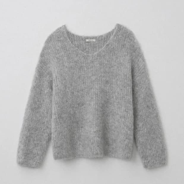 아카이브제이투유 알파카 브이넥 풀오버 그레이