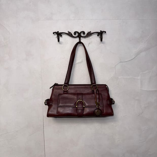 Anne Klein brick red brown buckle 숄더백