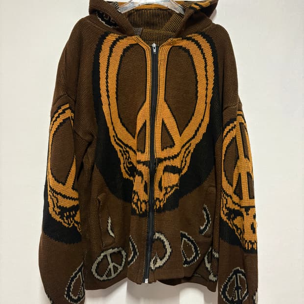 [F] 90's 그레이트풀 데드 니트 후드 집업