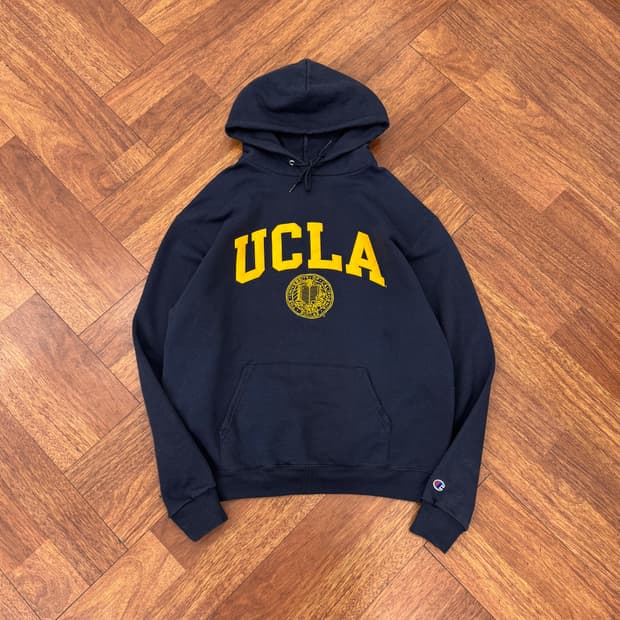 L 챔피온 UCLA 네이비 후드 티셔츠 