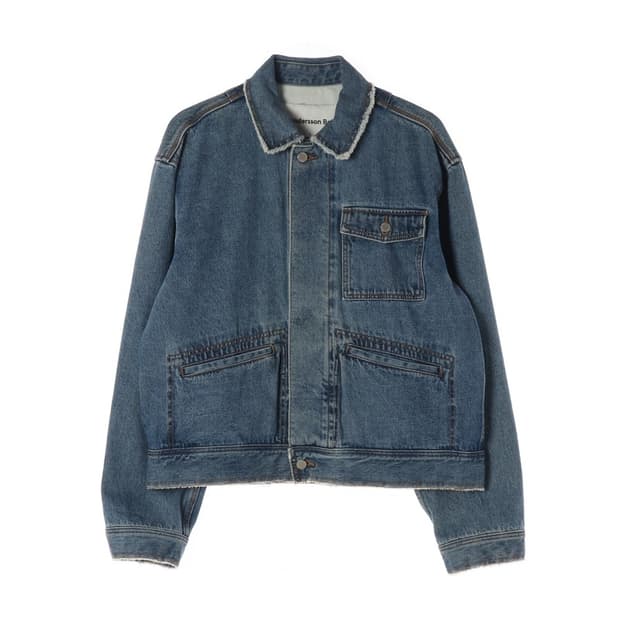 앤더슨벨 로우 컷 디테일 데님 자켓 L